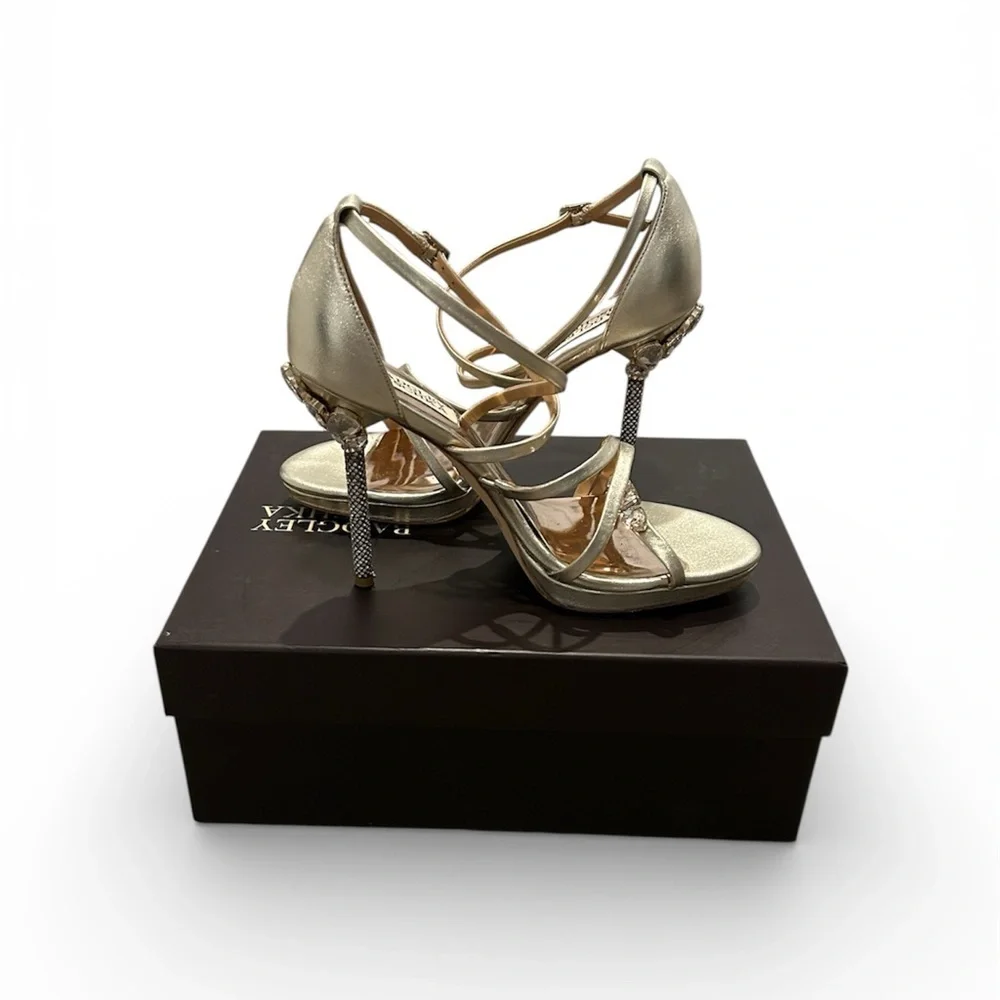 Badgley Mischka Sheri Platform Sandal Crystal Heels Size 8